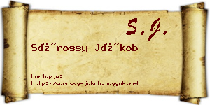 Sárossy Jákob névjegykártya